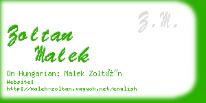 zoltan malek business card